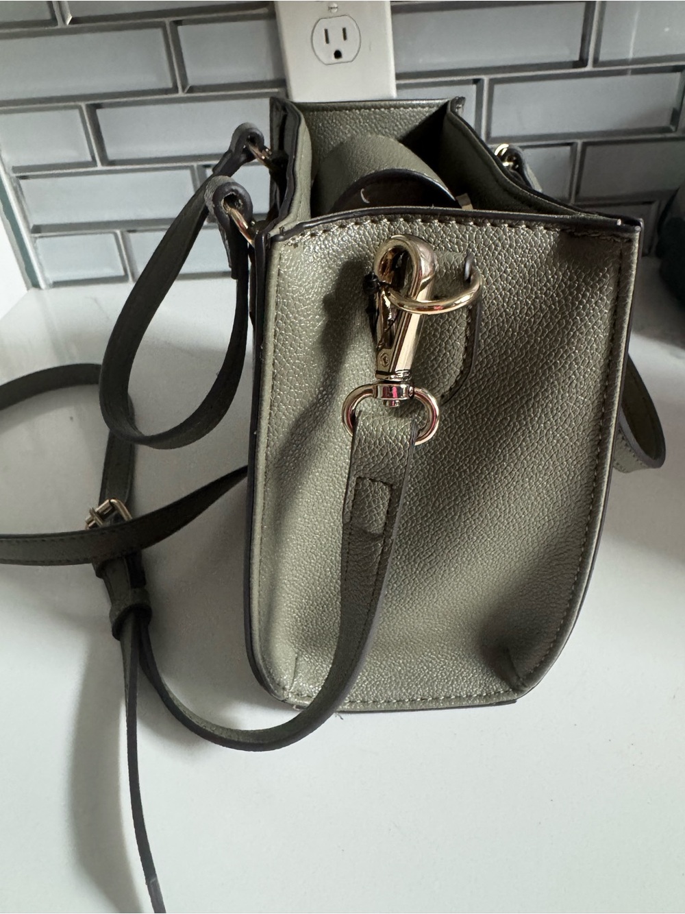 Nine West Olive Mini Tote with Attached Coin Pouch Bag Charm - Picture 3 of 8